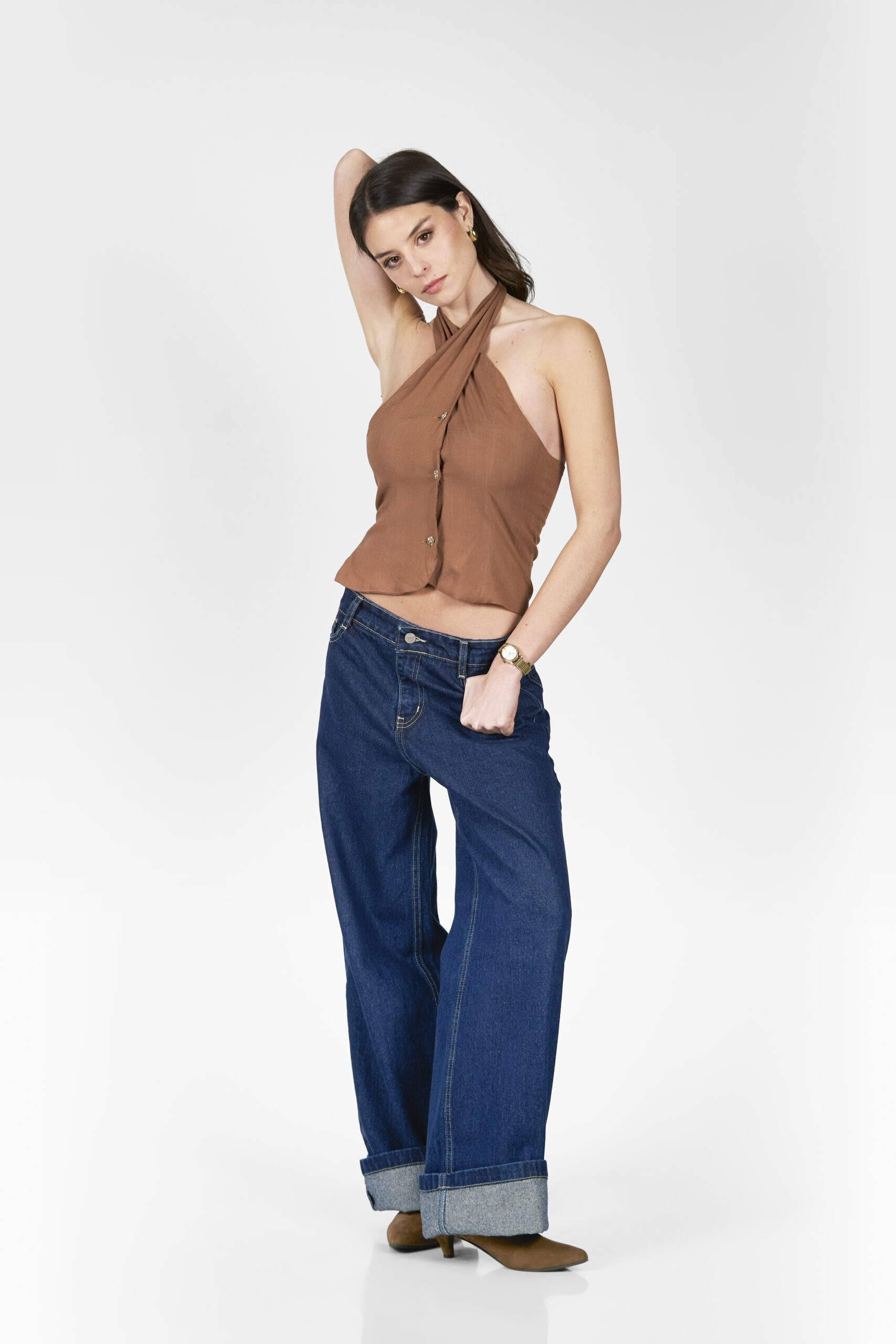 Top Halter Areia Chocolate - Imagen 2